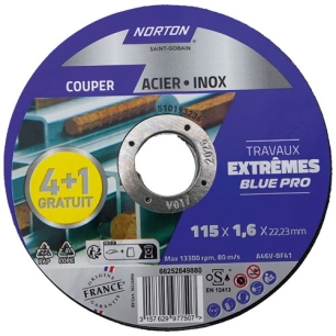 disque extrãªme mã©taux 115x1.6x22.2 lot 4+1 - saint gobain abrasifs