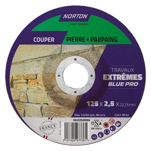 disque tronã§onner moyeu dã©portã© extr. matã©riaux 125x2.5x22 - saint gobain abrasifs