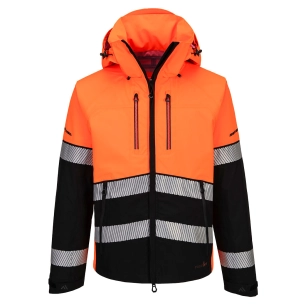veste imper-respirante à capuche hv ev4 (3l) - taille s - orange/noir - portwest