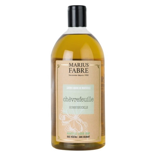 savon liquide de marseille 1l chã¨vrefeuille - marius fabre jeune ets