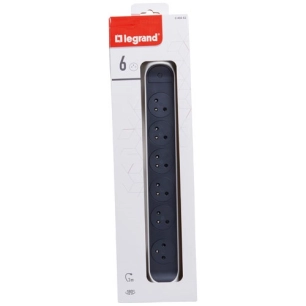 multiprise 6 prises rotative ã fixer 3 m blanc et gris - legrand