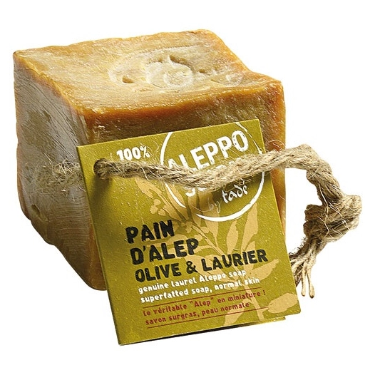 savon d'alep cube 100 g avec corde - tpl ba tade pays du levant