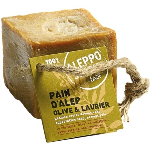 savon d'alep cube 100 g avec corde - tpl ba tade pays du levant