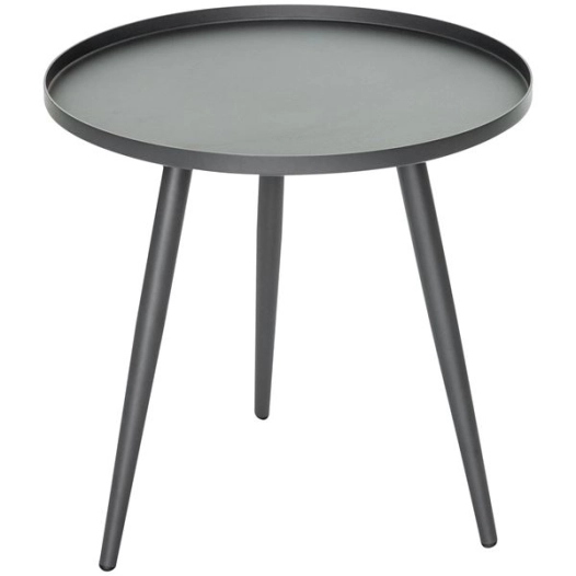 table jardin basse ronde antiparos semi gigogne anthracite - morel ld