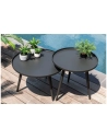 table jardin basse ronde antiparos semi gigogne anthracite - morel ld