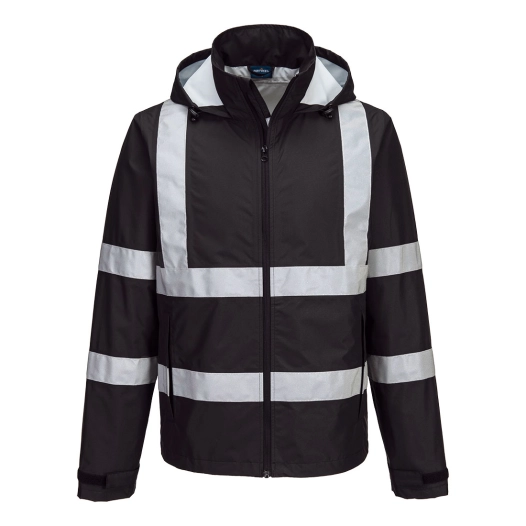 veste de pluie légère iona pliable - taille l - noir - portwest