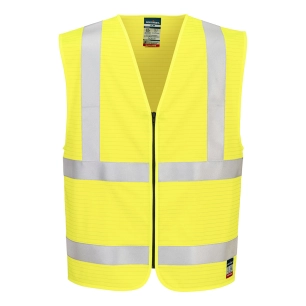 gilet zippé bizflame hv fr - taille s/m - jaune - portwest