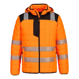veste hybride baffle hv pw3 - taille xl - orange/noir - portwest