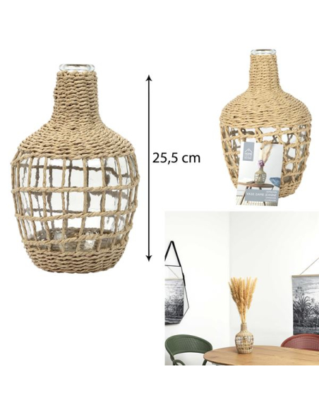 vase dame jeanne tresse d16x25.5cm m4 - cmp consortium menager parisien ld