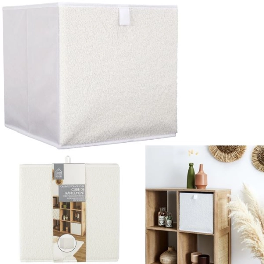 cube de rangement pliable 30x30cm bouclette m12 - cmp consortium menager parisien ld