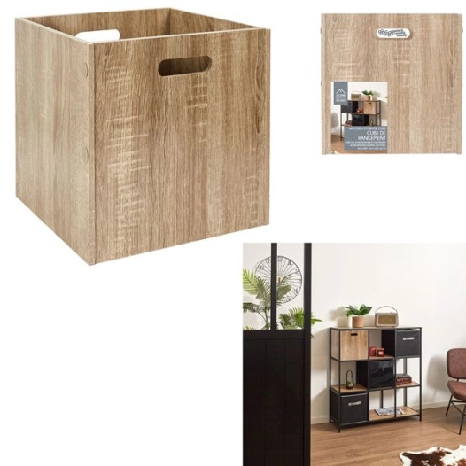 cube de rangement 30x30cm bois m6 - cmp consortium menager parisien ld