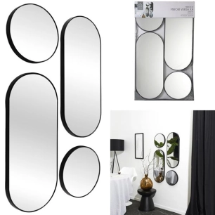 miroir dã©co rond et ovale versa noir x4 m4 - cmp consortium menager parisien ld