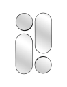 miroir dã©co rond et ovale versa noir x4 m4 - cmp consortium menager parisien ld