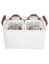 panier rangement blanc velours cã´telã© x3 h20cm m4 - cmp consortium menager parisien ld