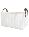 panier rangement blanc velours cã´telã© x3 h20cm m4 - cmp consortium menager parisien ld