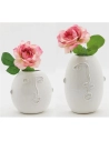 s/2 vase ceramique blc visage - aubry gaspard ld