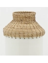 vase met.blanc+rotin h37 - aubry gaspard ld