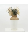 vase met.blanc+rotin h37 - aubry gaspard ld