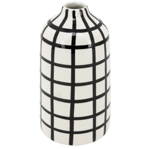 vase ceram.blc quadrille noir - aubry gaspard ld