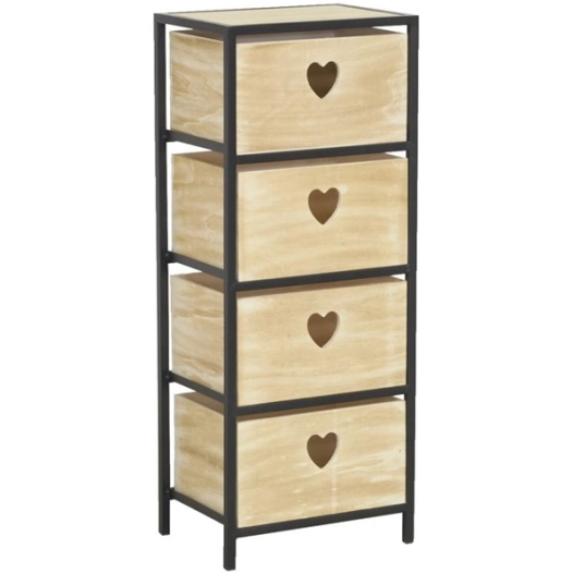 commode 4 tir.bois nat+coeur - aubry gaspard ld