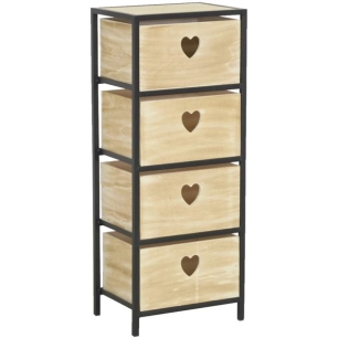 commode 4 tir.bois nat+coeur - aubry gaspard ld