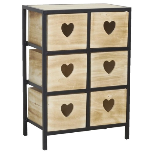 commode 6 tir.bois nat+coeur - aubry gaspard ld