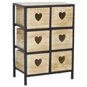 commode 6 tir.bois nat+coeur - aubry gaspard ld