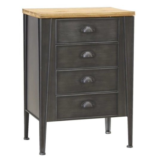 commode met+bois 4tir h78 - aubry gaspard ld