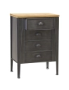 commode met+bois 4tir h78 - aubry gaspard ld