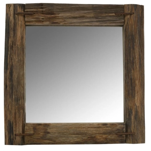 miroir bois rustique 34x34 - aubry gaspard ld