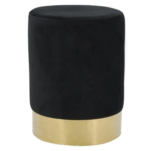 pouf velours+metal noir h39 - aubry gaspard ld