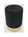 pouf velours+metal noir h39 - aubry gaspard ld