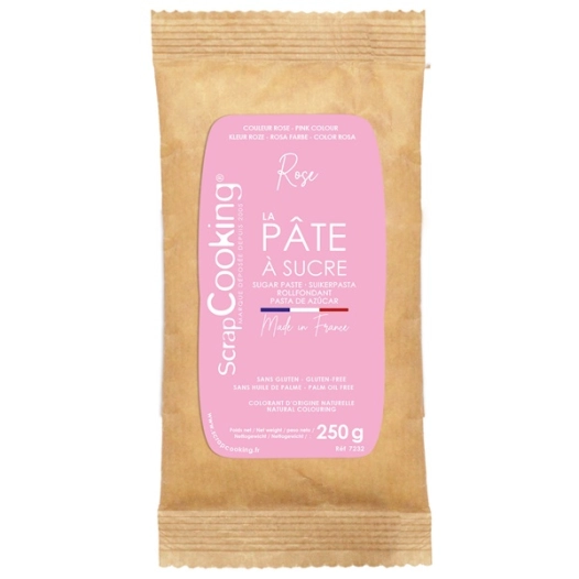 pate a sucre rose 250g arome vanille - carambelle - ld