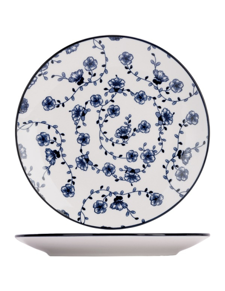 6 flor azul assiette dessert d19cm set4 - cosy et trendy billiet