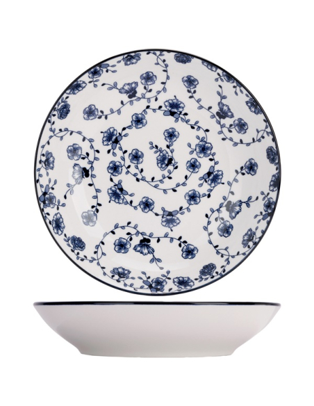 6 flor azul assiette creuse d20cm set4 - cosy et trendy billiet