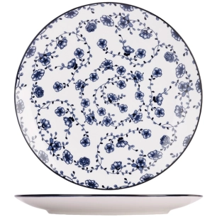 flor azul assiette plate d27cm set4 - cosy et trendy billiet