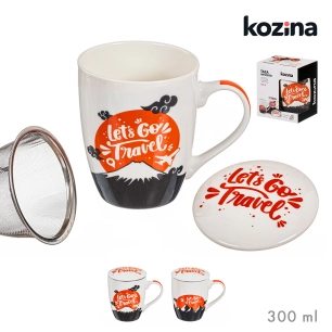 let's go travel tasse à infusion avec filtre et couvercle différents modèles, 300 ml