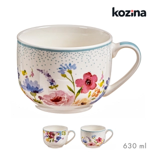 bol à motif fleuri, différents modèles, 630 ml