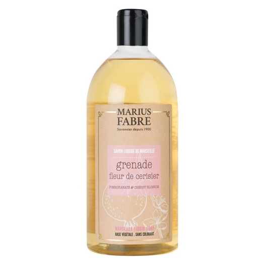 savon liquide de marseille 1l fleur de cerisier et grenade - marius fabre jeune ets