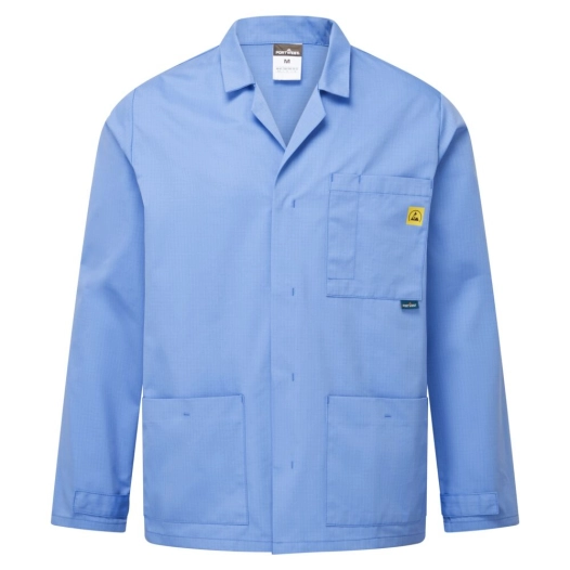 veste de laboratoire esd - taille 5xl - bleu hamilton - portwest