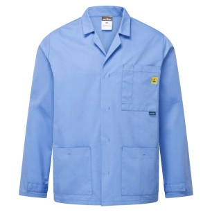 veste de laboratoire esd - taille xxl - bleu hamilton - portwest