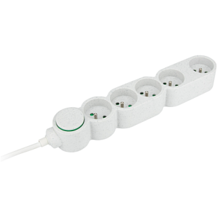Bloc multiprise écoresponsable 5 prises 2P+T Home Green - Blanc - Zenitech