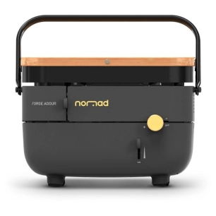 plancha gaz 280â°c - acier ã©maillã© 300x300 - allumage piezzo - bac 350 ml - pieds sol/table - nomade - noire - forge adour
