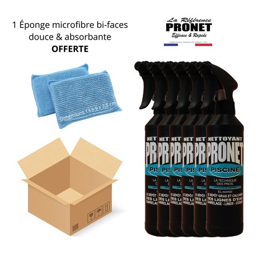 nettoyant piscine ligne d'eau 500 ml x6 avec ã©ponge offerte - hydra industrie