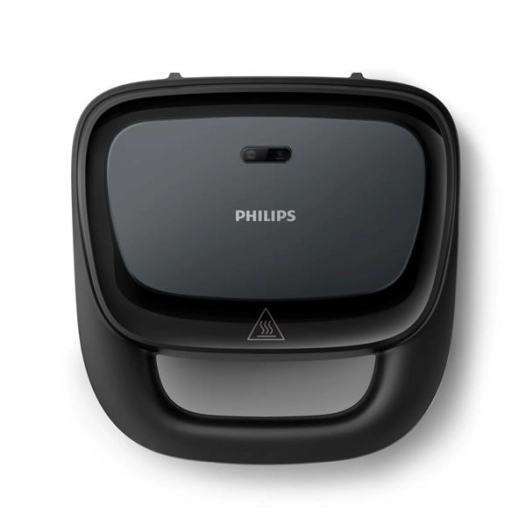 croque 750w - plaques antiadhã©sives - easy lock - voyants prãªts - rangement vertical - noir - philips domestic appliances fran