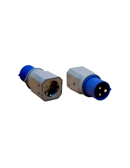 Adaptateur CEE Mâle Schuko Femelle Connexion sécurisée 2P+T 16A - F-LINE
