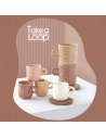 coffret 2 mugs 35cl en porc.av/soucoupe en acacia take a loop ass.4 - pozzi milano spa