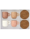 coffret 4 tasses a cafe en porc.avec soucoupe en acacia take a loop ass.7 - pozzi milano spa