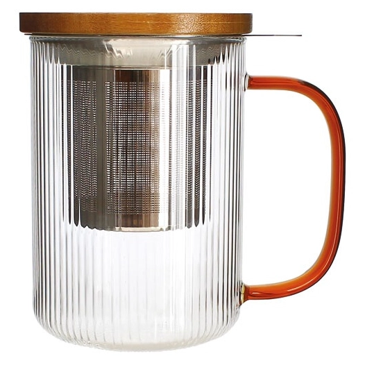 tisaniãˆre karl 450ml en verre borosilicate anse ambre - selef ogoliving