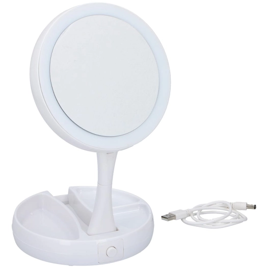 miroir led avec grossissement 16 x 16 x 29 cm
